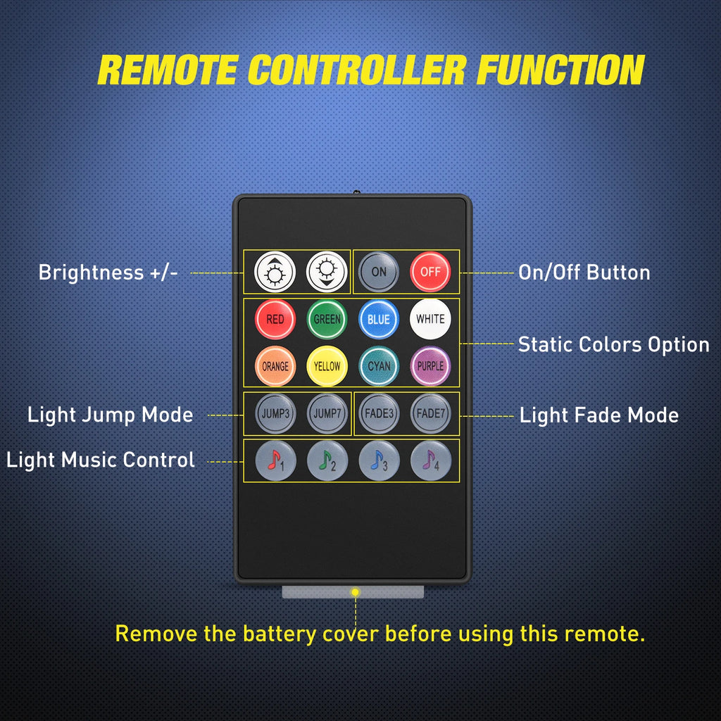 LED Interior Light Kit — Music-Sync Ambient Glow with Remote