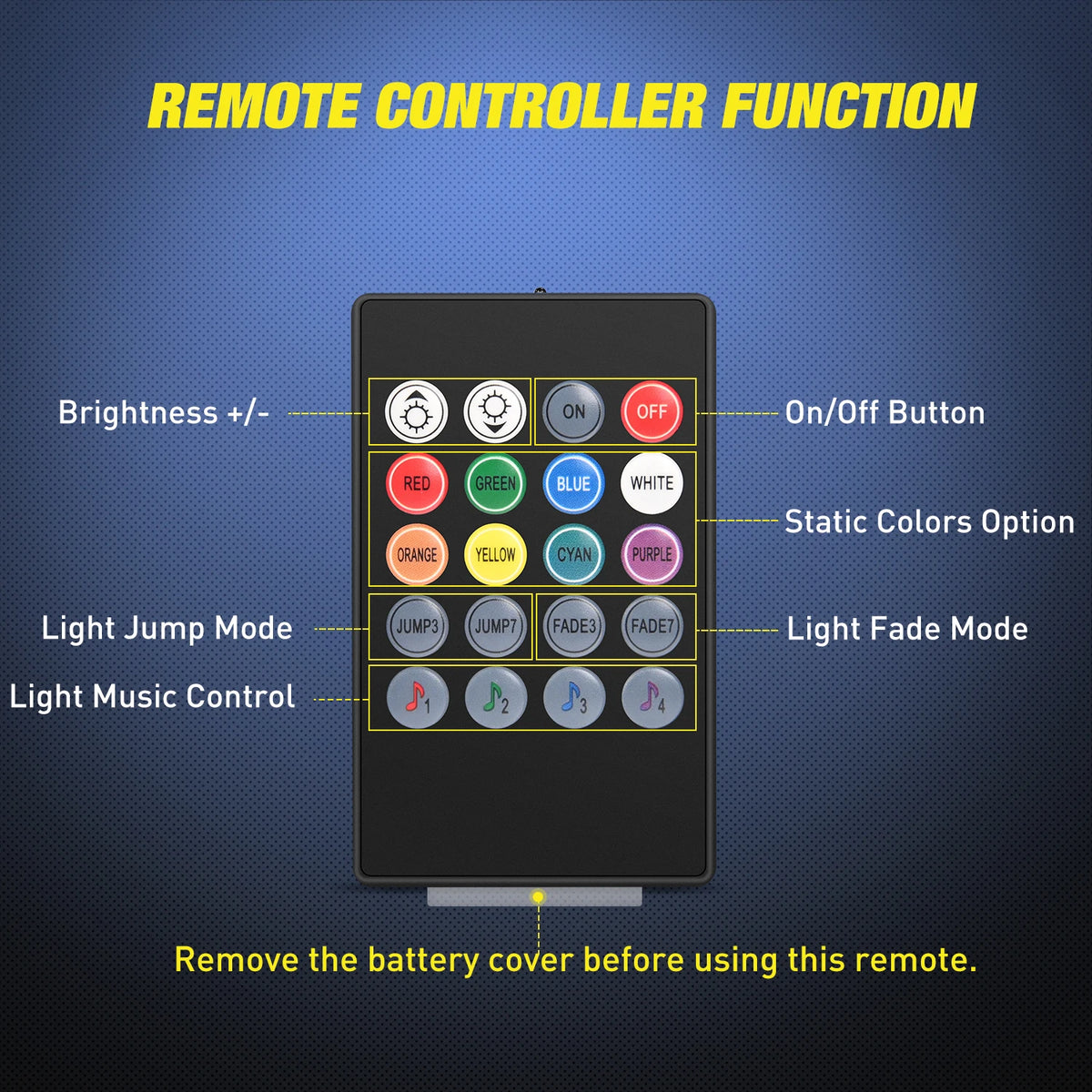 LED Interior Light Kit — Music-Sync Ambient Glow with Remote
