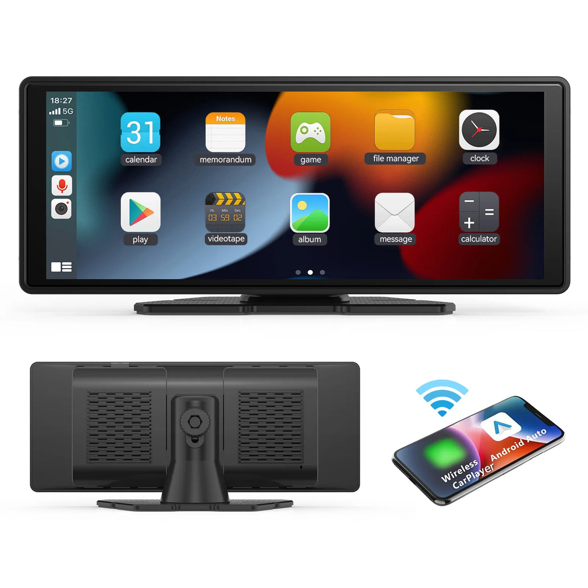 Wireless CarPlay Screen — Apple CarPlay & Android Auto for Any Car, No Installation Needed